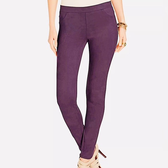 Karen Kane Pants - Karen Kane Purple Faux Suede Pull on Leggings/ Pants Size M